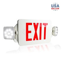 Ls Led Exit Sign Emergency Light, Rotate Led Lighting Lamp Head/Red Lett... - $60.99