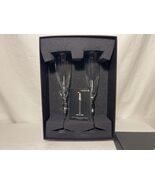 ORREFORS SWEDEN CRYSTAL BALANS SET OF 2 CHAMPAGNE FLUTES JAN JOHANSSON - $89.09