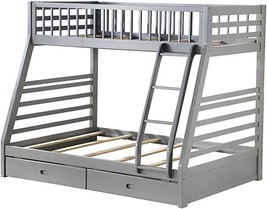 Jason Bunk Bed (Twin/Full &amp; Storage), Gray (1Set/2Ctn) - $722.07