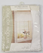 MM) Target Home Leno Stripe Window Valance Tab Top White Curtain 60&quot; x 17&quot; - £9.40 GBP