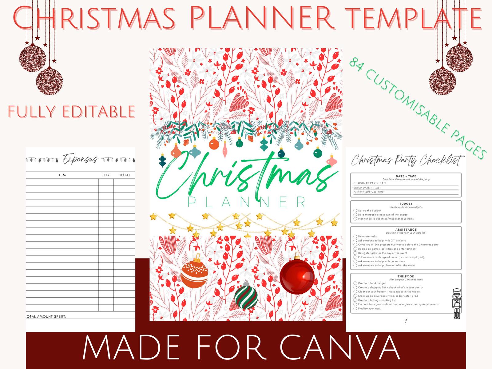 Christmas Planner Template for Canva - $2.00