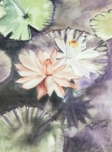 Original &amp; vintage Marion Mimi Sutton Floral Watercolor Painting DeLand Florida - £455.73 GBP
