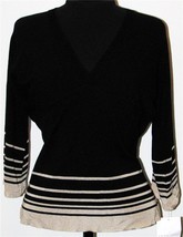 Emma James Womens Black Knit Top Sweater Black  tan Large  NEW TAG - £30.85 GBP