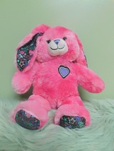 Build A Bear Best Friends Forever Pink Bunny Rabbit Purple Nose Heart Plush Toy - £13.52 GBP