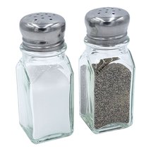 Salt and Pepper Shaker Set of 2 Square, Chrome Top, 2 Ounce - $14.50