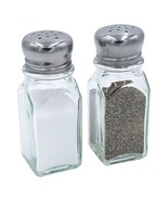 Salt and Pepper Shaker Set of 2 Square, Chrome Top, 2 Ounce - £11.40 GBP