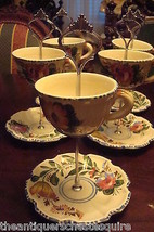 Handmade 5 Cake Stands w/ Italian Ceramic Majolica Style, cup saucer, 2tier ORIG - £77.58 GBP