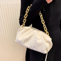 Towel fabric cloud bag for women 2022 fashion acrylic chains pouch women handbag brands thumb200