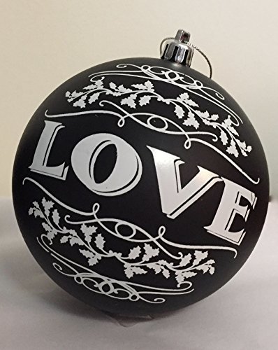 Christmas Black &amp; White Ball Ornament &quot;LOVE&quot; 6 - $9.79