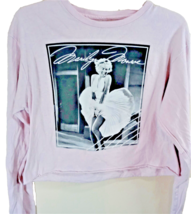Marilyn Monroe T-Shirt Girls Size Medium Pink Cropped &amp; Long Sleeve Subway Scene - £14.70 GBP