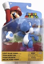 2021 Jakks Pacific World Of Nintendo 4” Action Figure: LIGHT-BLUE Yoshi (w/ Egg) - £13.19 GBP