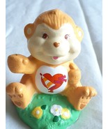 VTG Care Bear Playful Heart Monkey Porcelain 2.5&quot; Figurine Candy Party Hat - £10.45 GBP