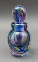 Andrew Shea Signed Hand Blown Art Glass Swirl Perfume Bottle With Dauber - £311.74 GBP