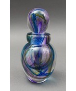 Andrew Shea Signed Hand Blown Art Glass Swirl Perfume Bottle With Dauber - £308.15 GBP