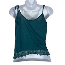 Forever 21 Womens Cropped Cami Size Small Juniors Dark Green Tie Straps ... - £7.07 GBP