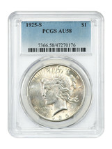 1925-S $1 PCGS AU58 - $152.78