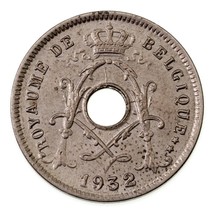 1932 Belgium 5 Centimes Coin in About Uncirculated Condition, KM# 66 - $2,822.51 MXN