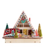 World Market Mid-Century Modern A-Frame House LED Christmas Decor Laser ... - $44.35