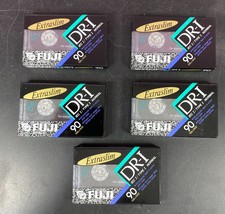 Fuji DR-I Audio Cassette Tapes 90 Minute Extra Slim Blank Media Lot of 5 sealed - £15.55 GBP