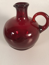 Rare Small Ruby Red Pitcher, Beautiful Form, 6&quot; Tall - $23.96