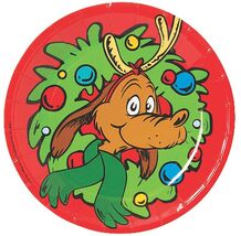 7 inch Dr. Seuss The Grinch Max Multicolor Paper Dessert Plates 8 Ct - $9.89