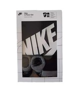 Nike Baby Bodysuit Booties, &amp; Hat Black Grey 3-Piece Box Set  0-6 Months - $16.83