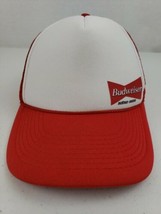 VTG Budweiser Beer Bowtie Mesh Trucker Snapback Hat Cap Red White Rope Foam Bud - £7.81 GBP