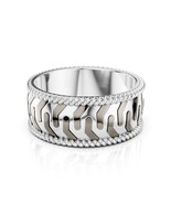 925 Sterling Silver Oxidized Twisted Border Designer Band Ring Jewelry F... - $91.81 CAD