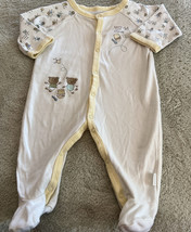 First Moments Unisex Yellow Teddy Bears Honey Embroidered Pajamas 6-9 Months - £3.91 GBP