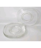 Arno Italy Joe Colombo Clear Glass Square 7.25&quot; Dessert Plates-Set of 4 - $36.58
