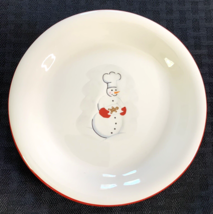 Williams Sonoma Snowman Chef Plate Gingerbread Man Cookie 6 in Dessert Appetizer - £6.96 GBP