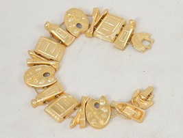 Charm Bracelet, Tools Of An Artist ~ TOFA Classic Slider, Gold Toned #54... - £7.62 GBP