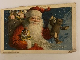 Christmas Greeting Santa Claus Jack In Box Postcard John Winsch Krampus AS IS - £117.95 GBP