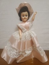 1940s Story Book Doll Snow White Pink Dress 7.5&quot; Open and Close Eyes Vintage  - $103.95