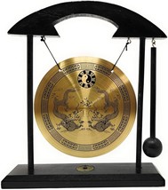 Zen Art Brass Feng Shui Desktop Gong For Home Office Table Decor Collect... - $32.99