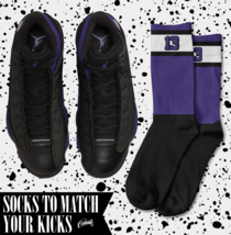 STRIPE Socks for J1 13 Court Purple Varsity Low Mid High Dunk Vandal Shirt 1 - £16.50 GBP