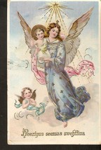 Old Christmas New Year Angel Jesus Birthday Golden Postcard Import EAS-
show ... - £7.70 GBP