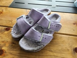  Birkenstock Arizona Shearling Suede Sandals Fuzzy Purple  EU37 (US L6 M4) - £108.10 GBP