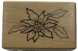Christmas Poinsettia Flower Rubber Stamp PSX B-376 Vintage 1989 New - £6.90 GBP