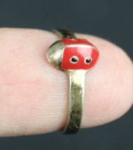 lady bug ring womens STERLING SILVER ladies ring .925 size ADJUSTABLE - $29.99