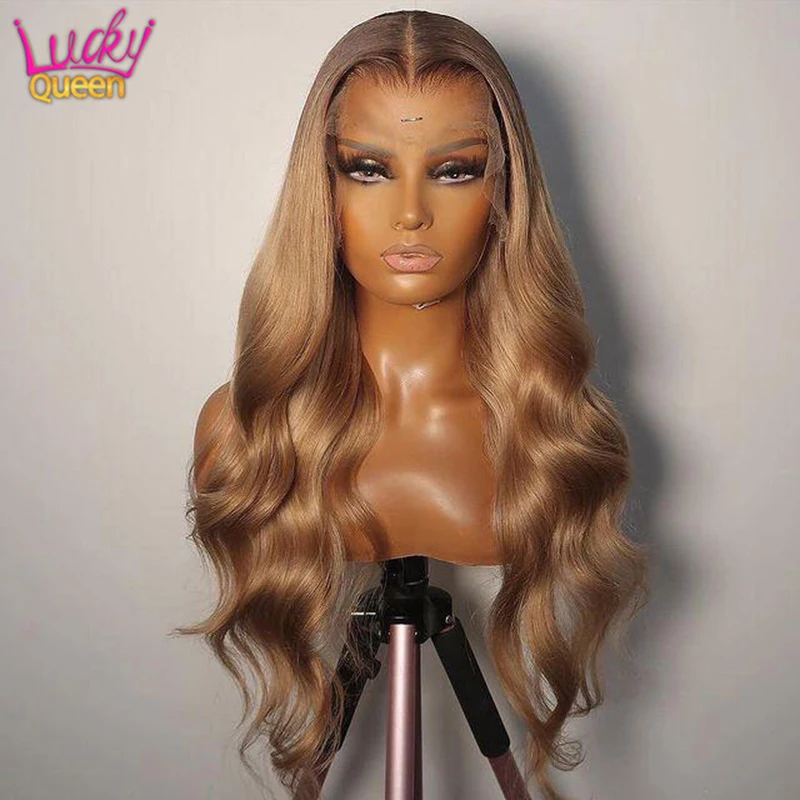 13X6 Frontal Body Wave Human Hair Wig Honey Blonde 13X4 Transparent HD La - £90.06 GBP+