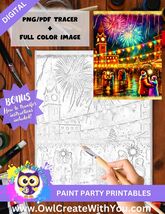 New Year's Fireworks Celebration, Sip and Paint Digital Art, Paint Party... - $5.00