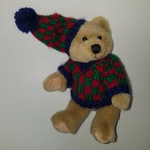 VTG Hugfun Brown Teddy Bear Plush Jointed 8&quot; Stuffed Toy 2000 Knit Sweat... - $9.85
