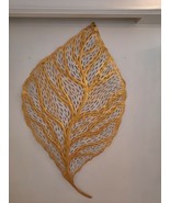 White Metal Gold Leaf Large Living Room Wall Home Art Deco - $447.45 CAD