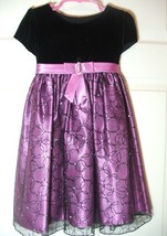 Girls Dress LOVE by Specialoccasions.com SIZE 4 Sparkley Lace over Purple Velvet - £12.65 GBP