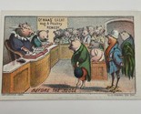 Dr Hass Hog &amp; Poultry Remedy 1884 Trade Card Before The Judge - $47.45