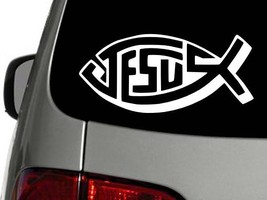 Christian Pride Fish Jesus Vinyl Decal Car Sticker Wall Truck Choose Size Color - £2.18 GBP+