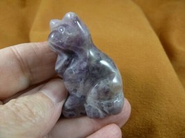 Y-CAT-SIC-779 purple Amethst KITTY CAT gemstone gem carving figurine bab... - $13.32