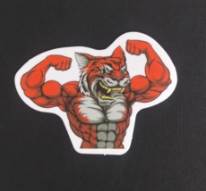 Tiger Flexing Muscles Wild Angry Animal Sticker 1.75&quot; x 2.25&quot; (AC) - $1.64