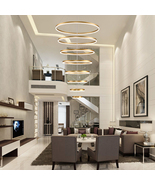 Modern Ring LED Chandelier Foyer Entryway High Ceiling Chandeliers - $350.00+